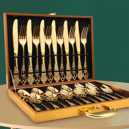Premium 24-Piece Silverware Stainless Steel Cutlery Set - Luxivelle
