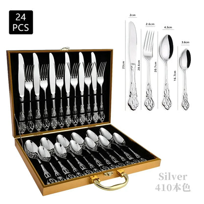 Premium 24-Piece Silverware Stainless Steel Cutlery Set