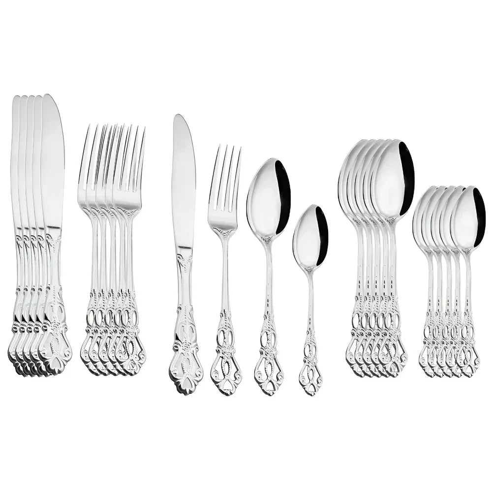 Premium 24-Piece Silverware Stainless Steel Cutlery Set