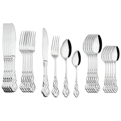 Premium 24-Piece Silverware Stainless Steel Cutlery Set