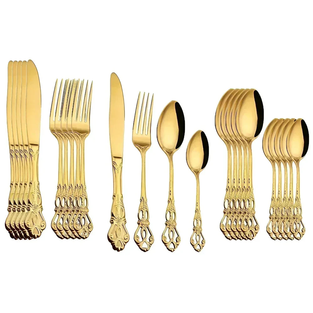 Premium 24-Piece Silverware Stainless Steel Cutlery Set