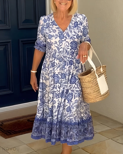 Beautiful Flower Long Dress for Women - Luxivelle