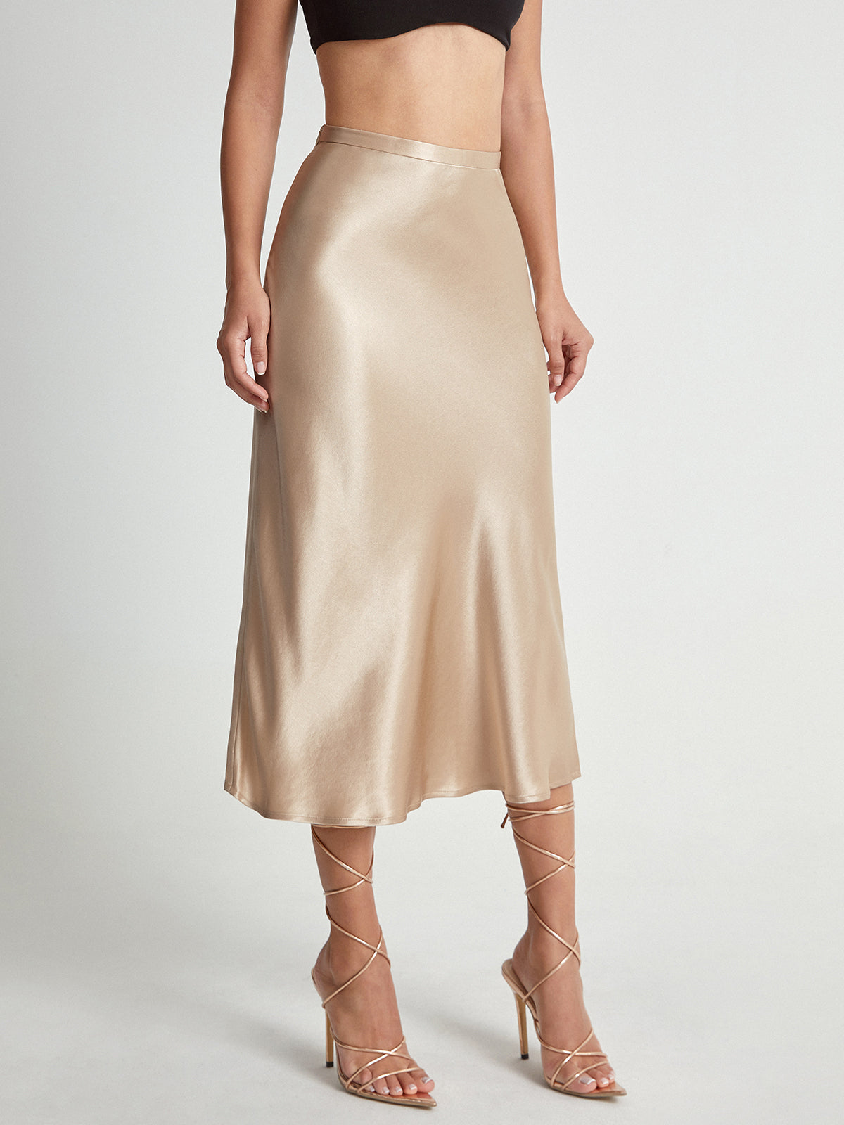 Luxurious Silky Knee Length Skirt