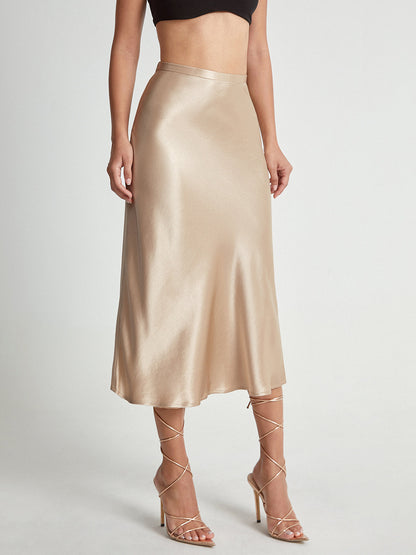 Luxurious Silky Knee Length Skirt