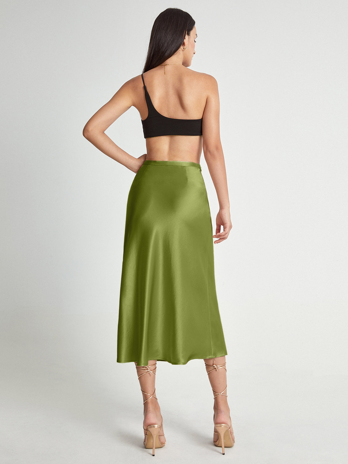 Luxurious Silky Knee Length Skirt