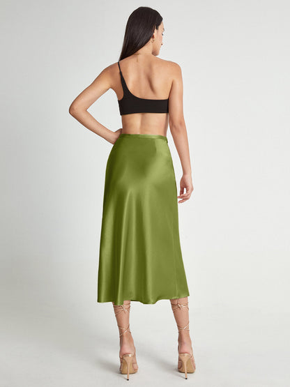 Luxurious Silky Knee Length Skirt