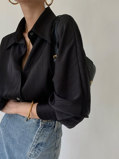 Ladies Loose Fit Casual Button Shirt