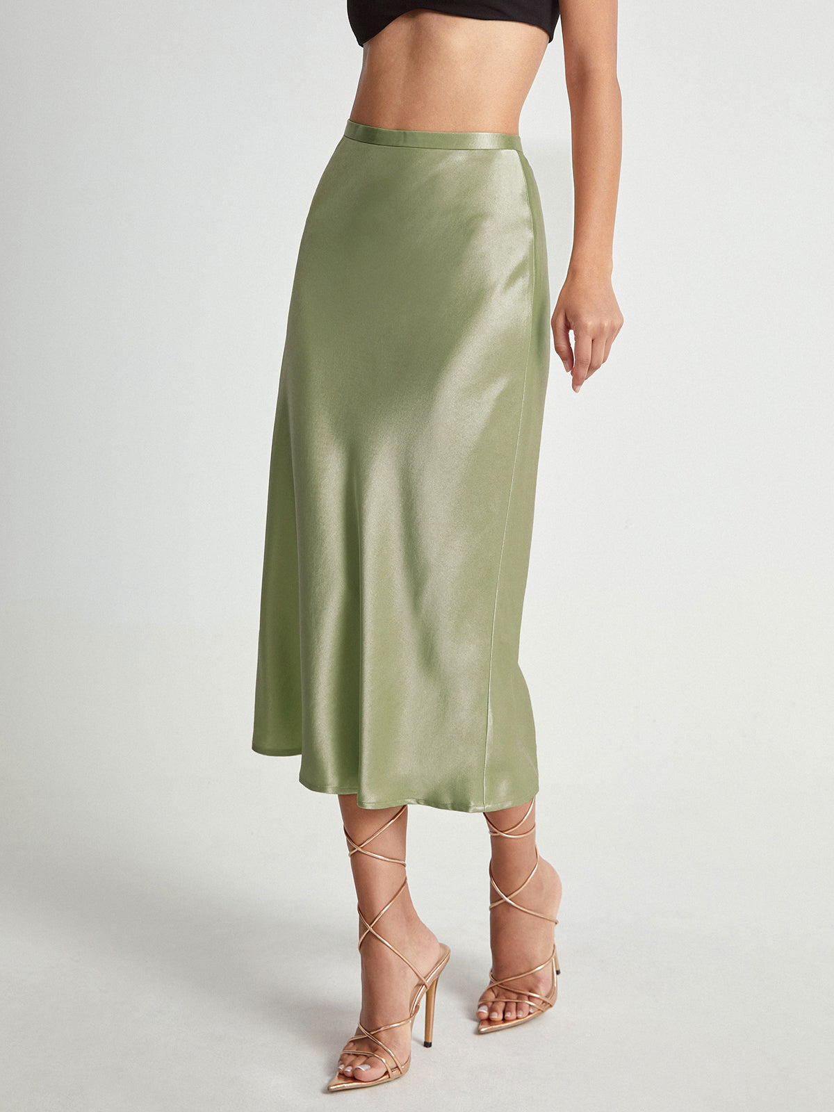Luxurious Silky Knee Length Skirt