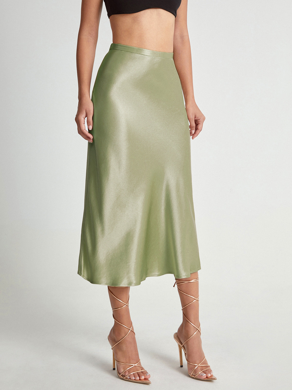Luxurious Silky Knee Length Skirt