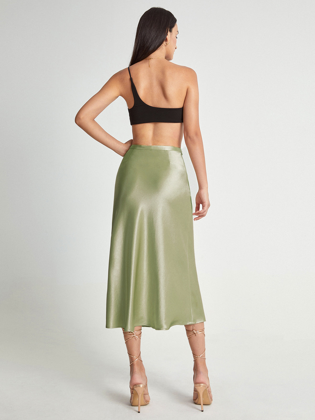 Luxurious Silky Knee Length Skirt