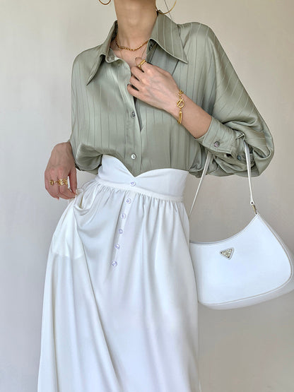 Ladies Loose Fit Casual Button Shirt