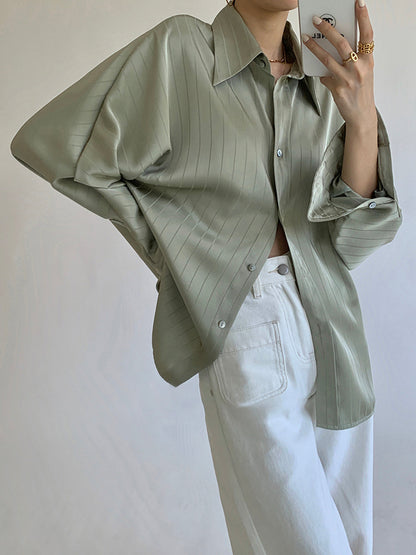 Ladies Loose Fit Casual Button Shirt