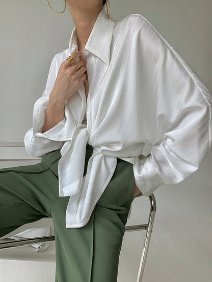 Ladies Loose Fit Casual Button Shirt