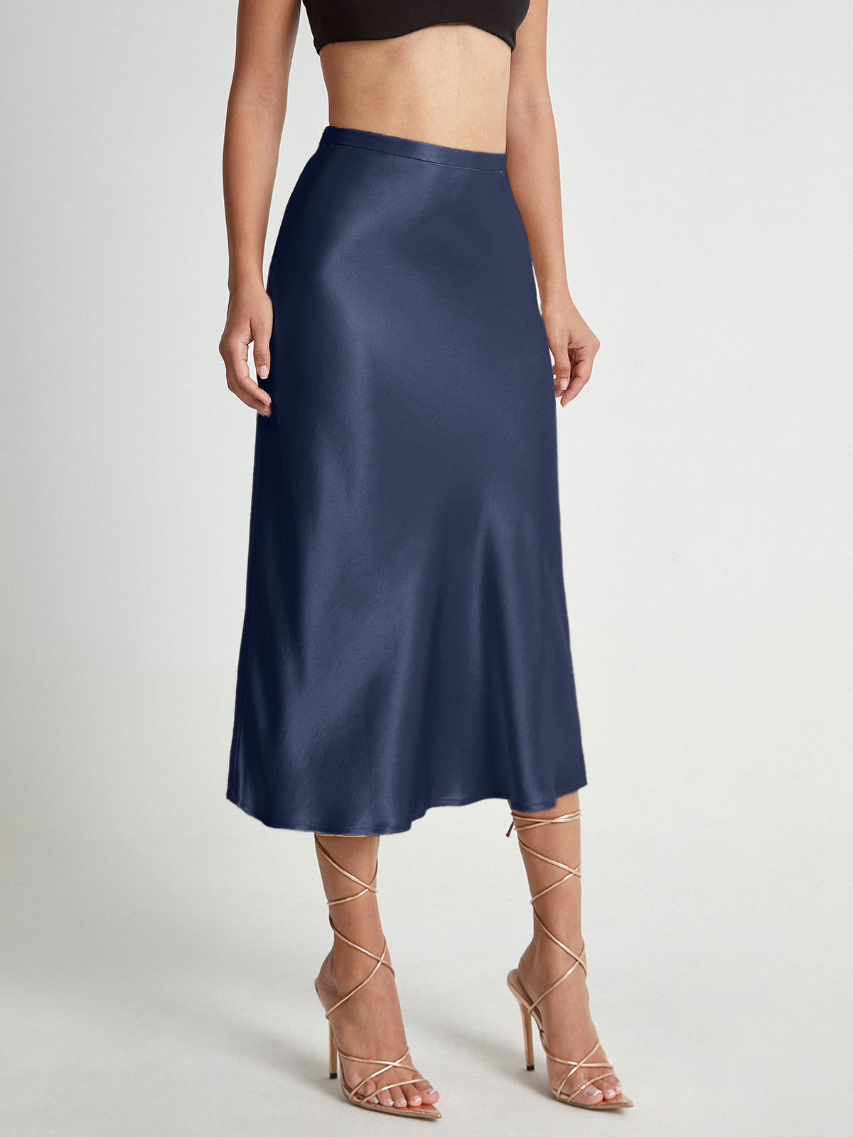 Luxurious Silky Knee Length Skirt