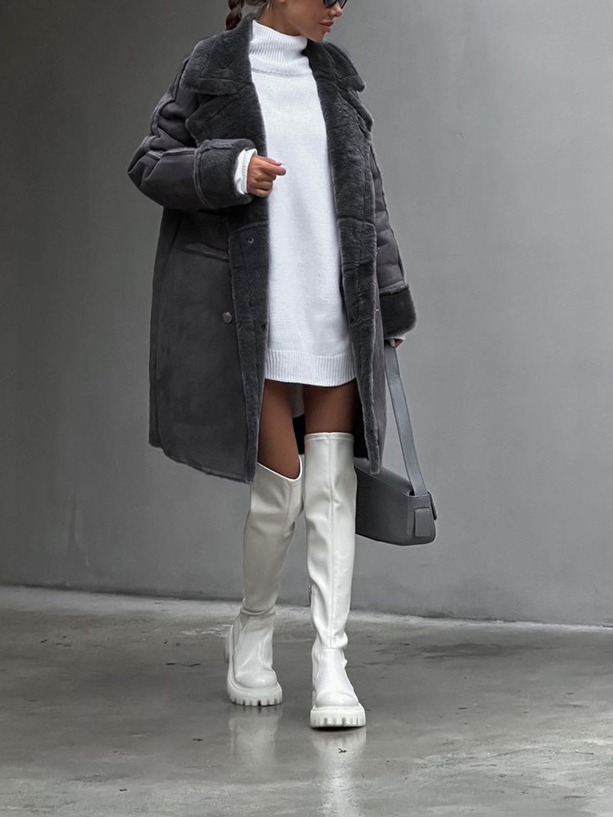 Oversized Women's Maxi Coat with Flowy Design