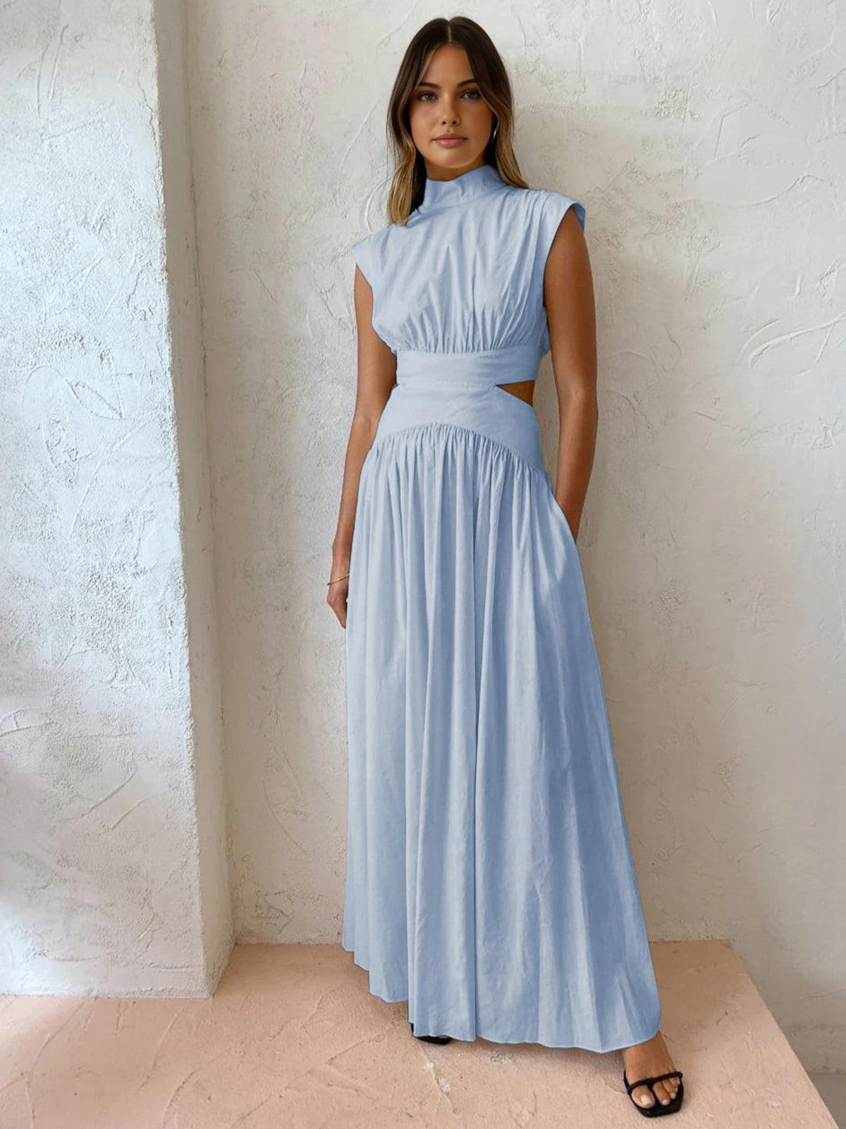 Elegant Long Dress with Cut Out Detail for Ladies