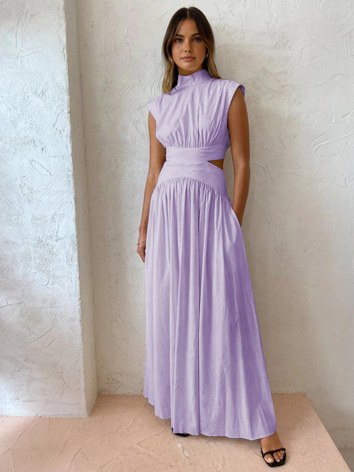 Elegant Long Dress with Cut Out Detail for Ladies