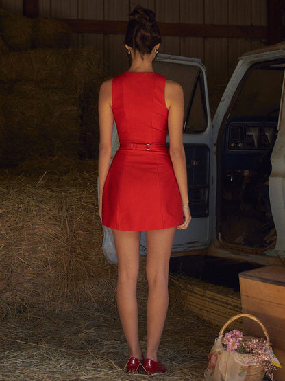 Stylish Red Mini Dress for Women