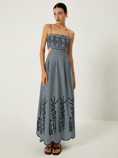 Aria | Checked maxi dress