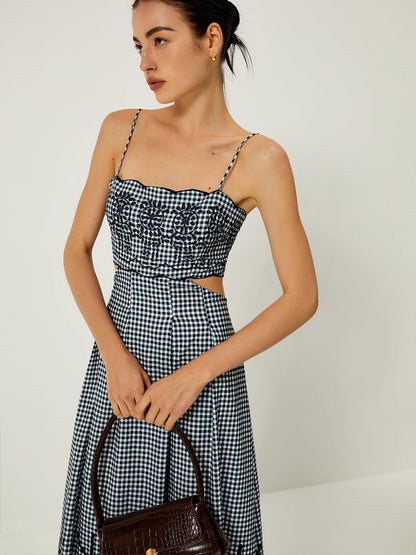 Aria | Checked maxi dress