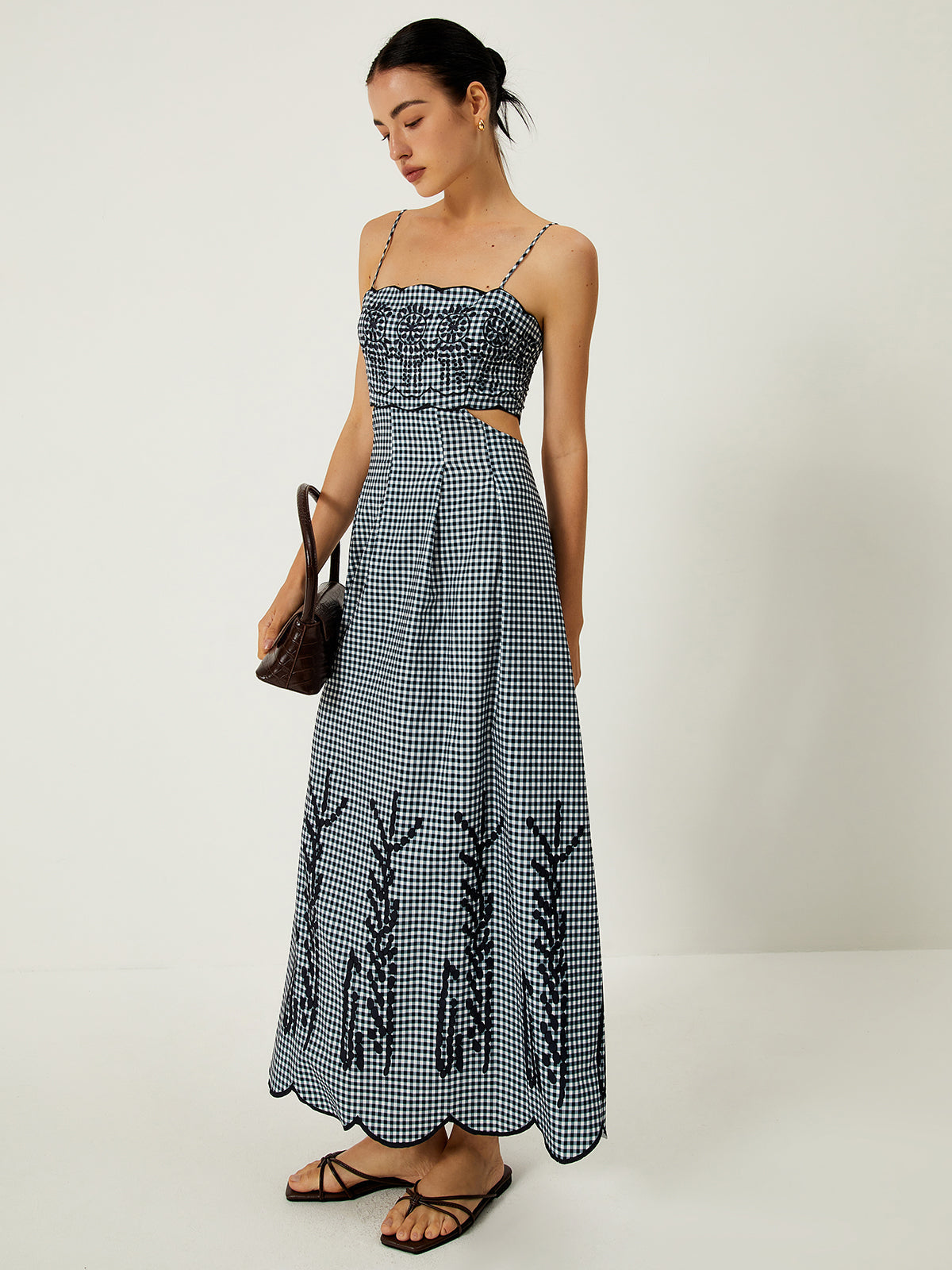 Aria | Checked maxi dress