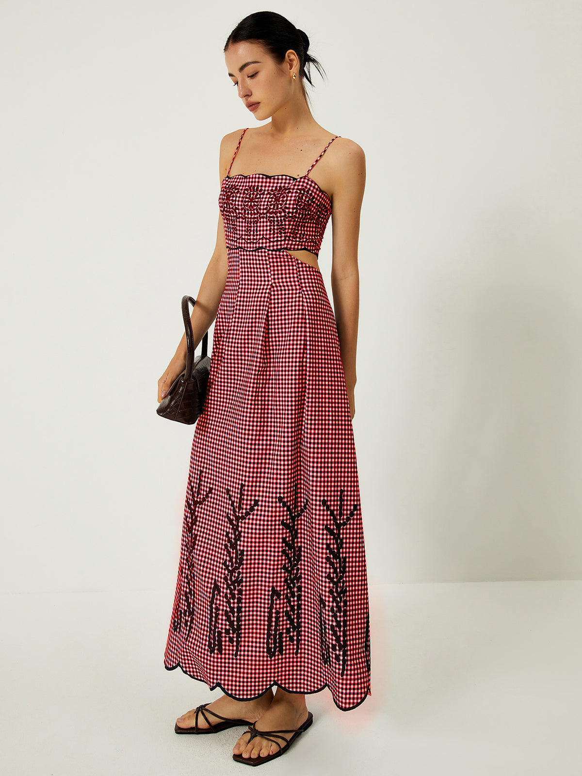 Aria | Checked maxi dress