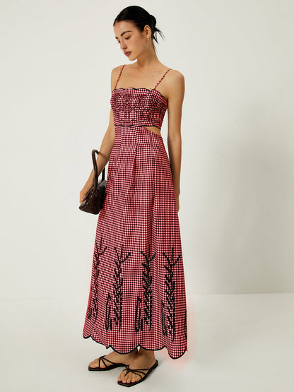 Aria | Checked maxi dress