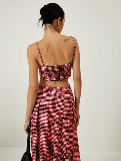 Aria | Checked maxi dress