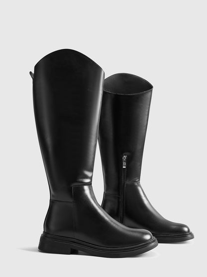 Simple Black Mid Calf Boots
