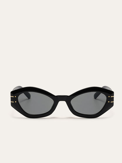 Classic Women's Cat Eye Sunglasses with Gold Frames