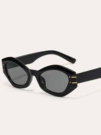 Classic Women's Cat Eye Sunglasses with Gold Frames