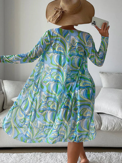 Beachy High Waist Swimsuit Set with Cover Up