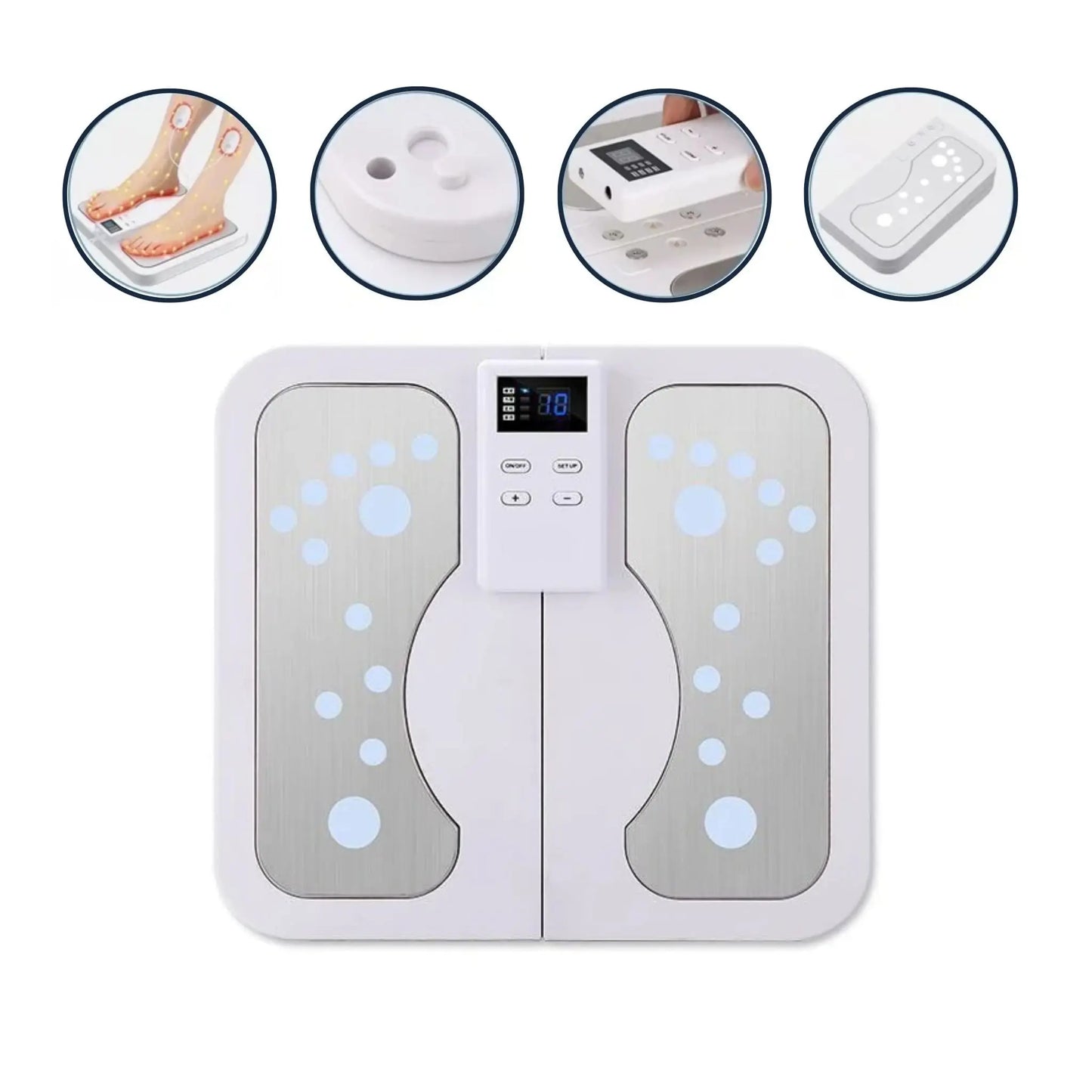 Electric Heated Foot Massager Pad with Massage Therapy