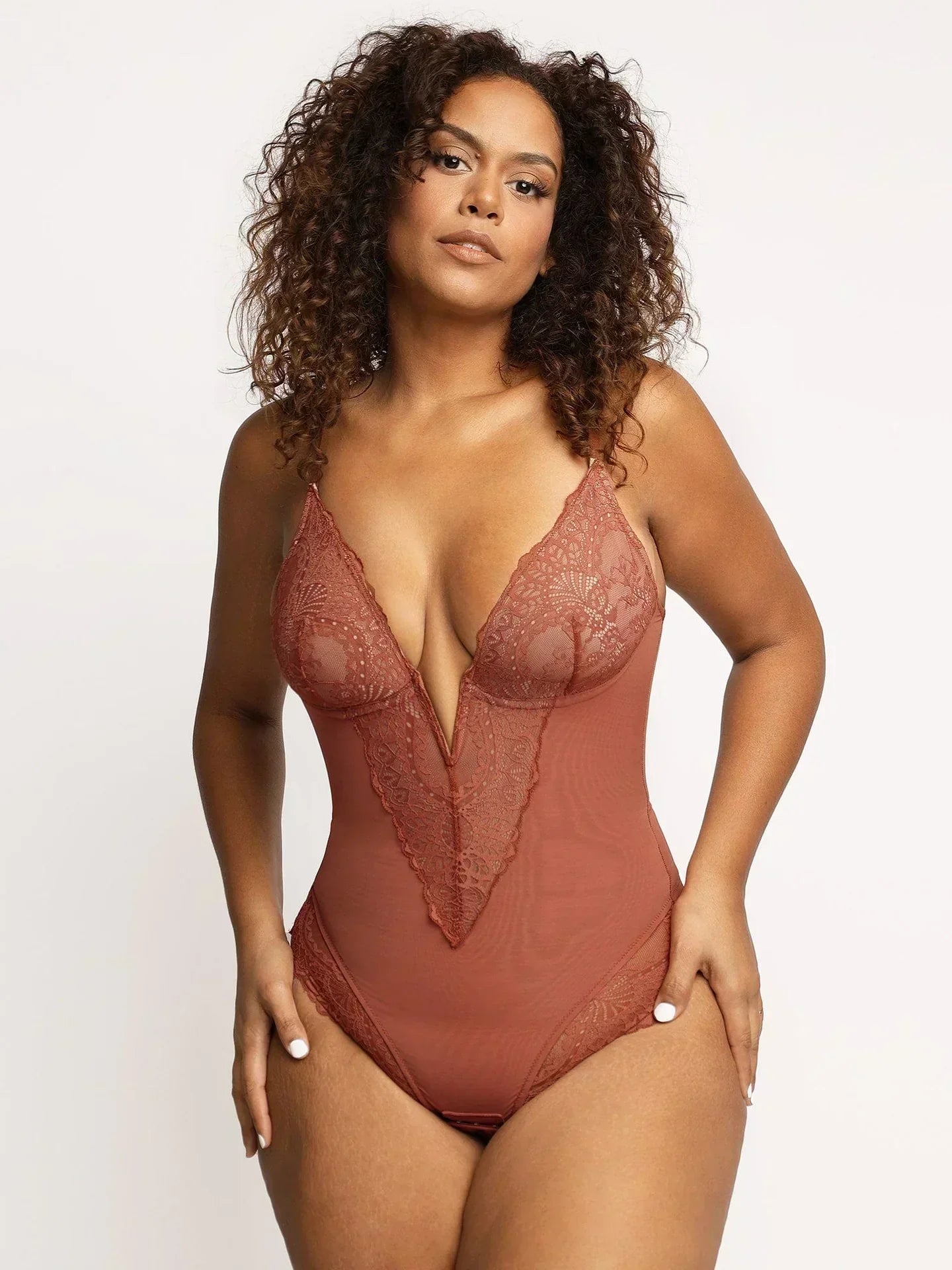 Melissa | Bodysuit with deep V-neckline