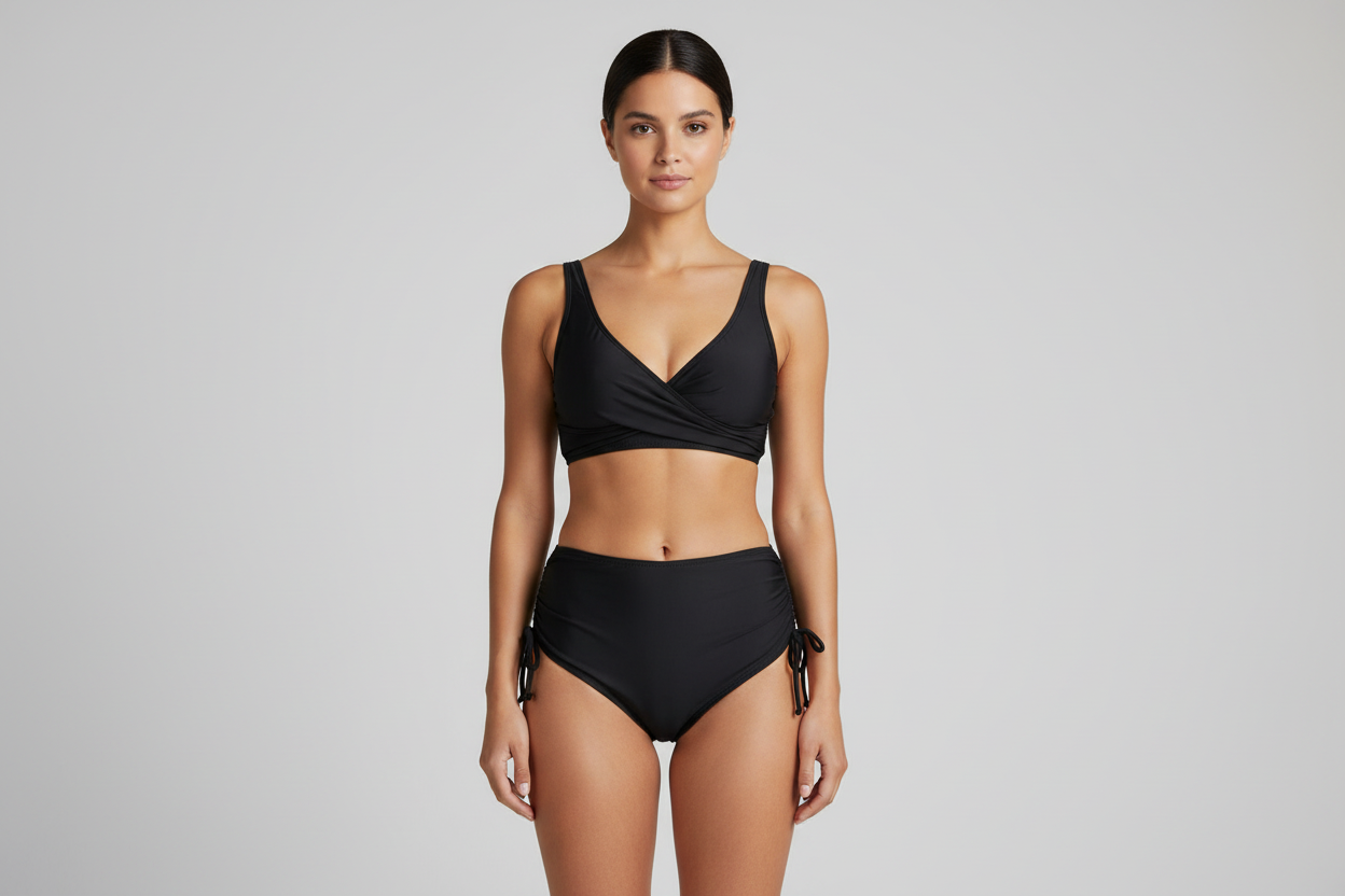 Classic High Waisted Swimsuit Bikini - Luxivelle