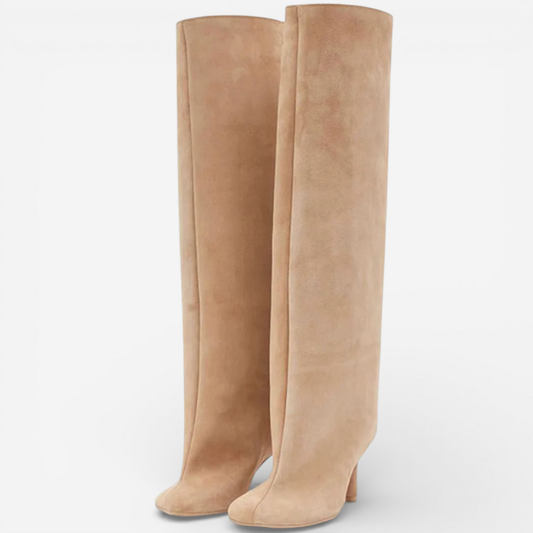 Ladies Tall High Heel Leather Boots - Luxivelle