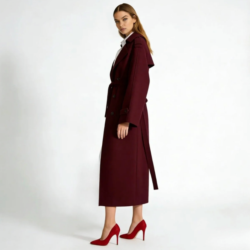 Classic Ladies Long Wool Overcoat