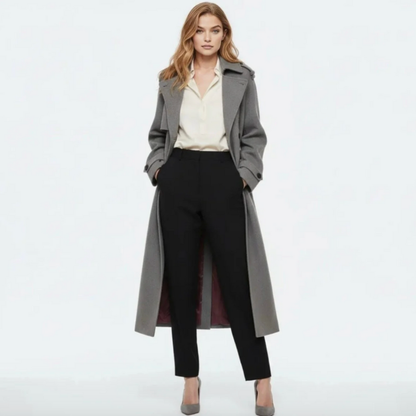 Classic Ladies Long Wool Overcoat