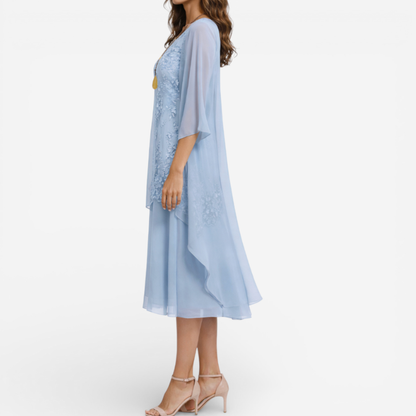 Elegant Layered Chiffon Evening Gown