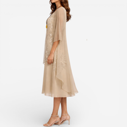 Elegant Layered Chiffon Evening Gown