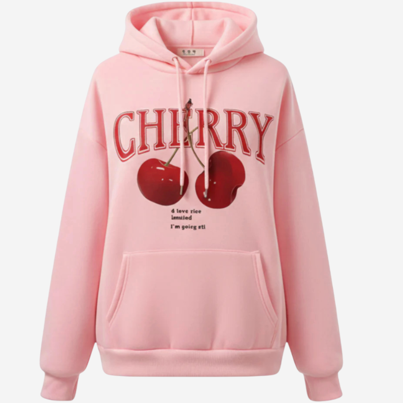 Classic Red Ladies Hooded Sweatshirt - Luxivelle