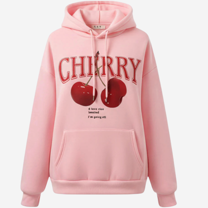 Classic Red Ladies Hooded Sweatshirt - Luxivelle