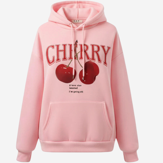 Classic Red Ladies Hooded Sweatshirt - Luxivelle