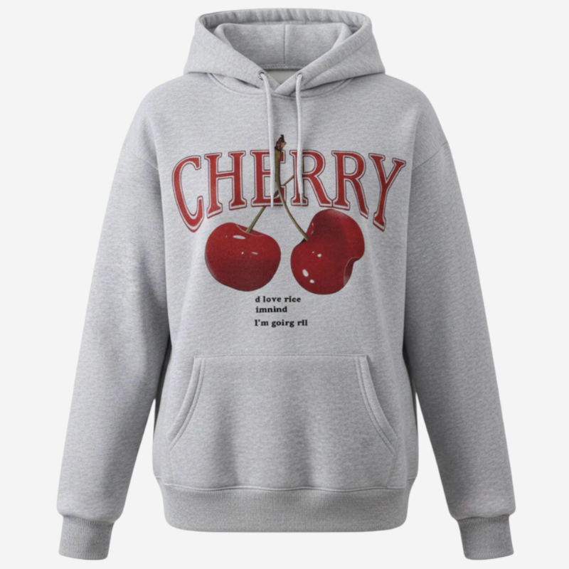 Classic Red Ladies Hooded Sweatshirt