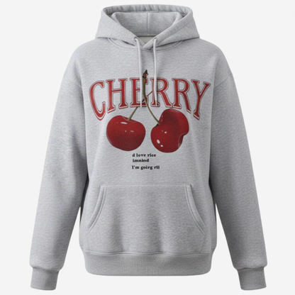 Classic Red Ladies Hooded Sweatshirt