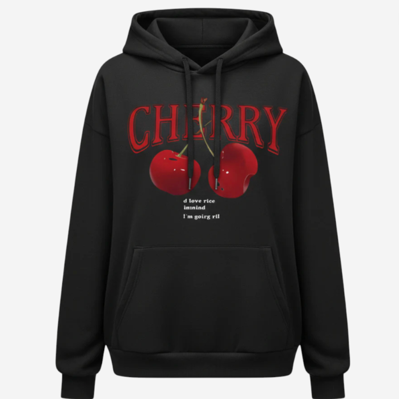 Classic Red Ladies Hooded Sweatshirt