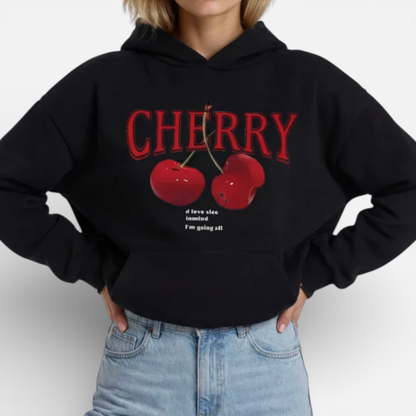 Classic Red Ladies Hooded Sweatshirt