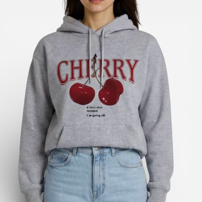 Classic Red Ladies Hooded Sweatshirt