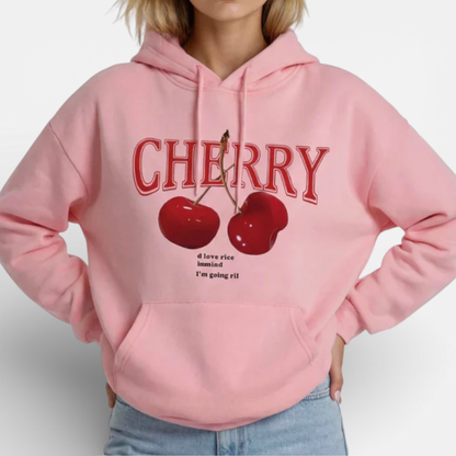 Classic Red Ladies Hooded Sweatshirt