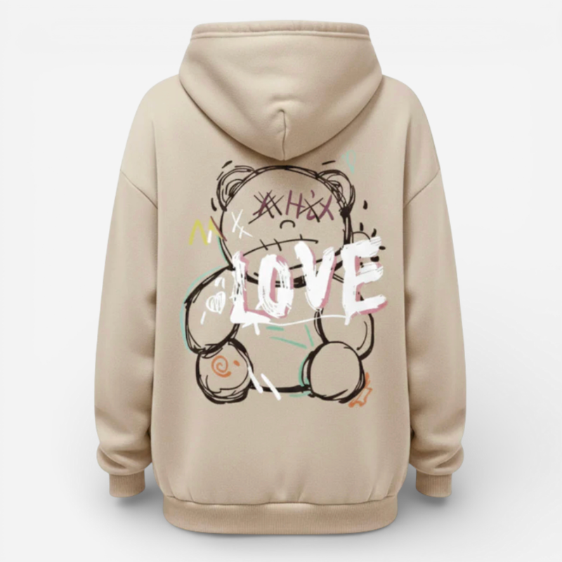 Fashionable Street Art Bear Sweatshirt - Luxivelle